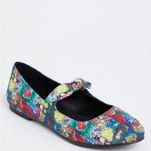 Torrid Disney Beauty and the Beast Stained Glass Flats sz 10WW